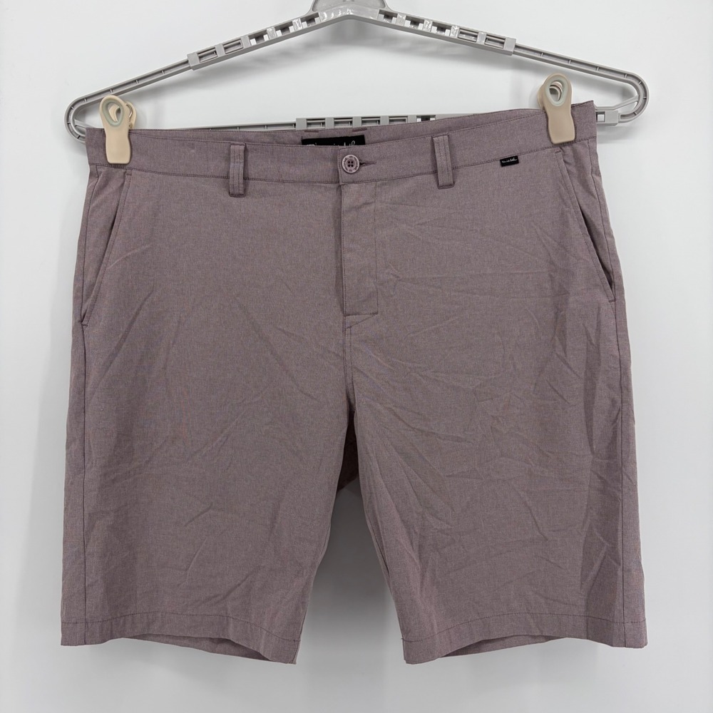 Travis Mathew Mens 42 Mauve Golf Shorts Performance Heathered Micro-Check